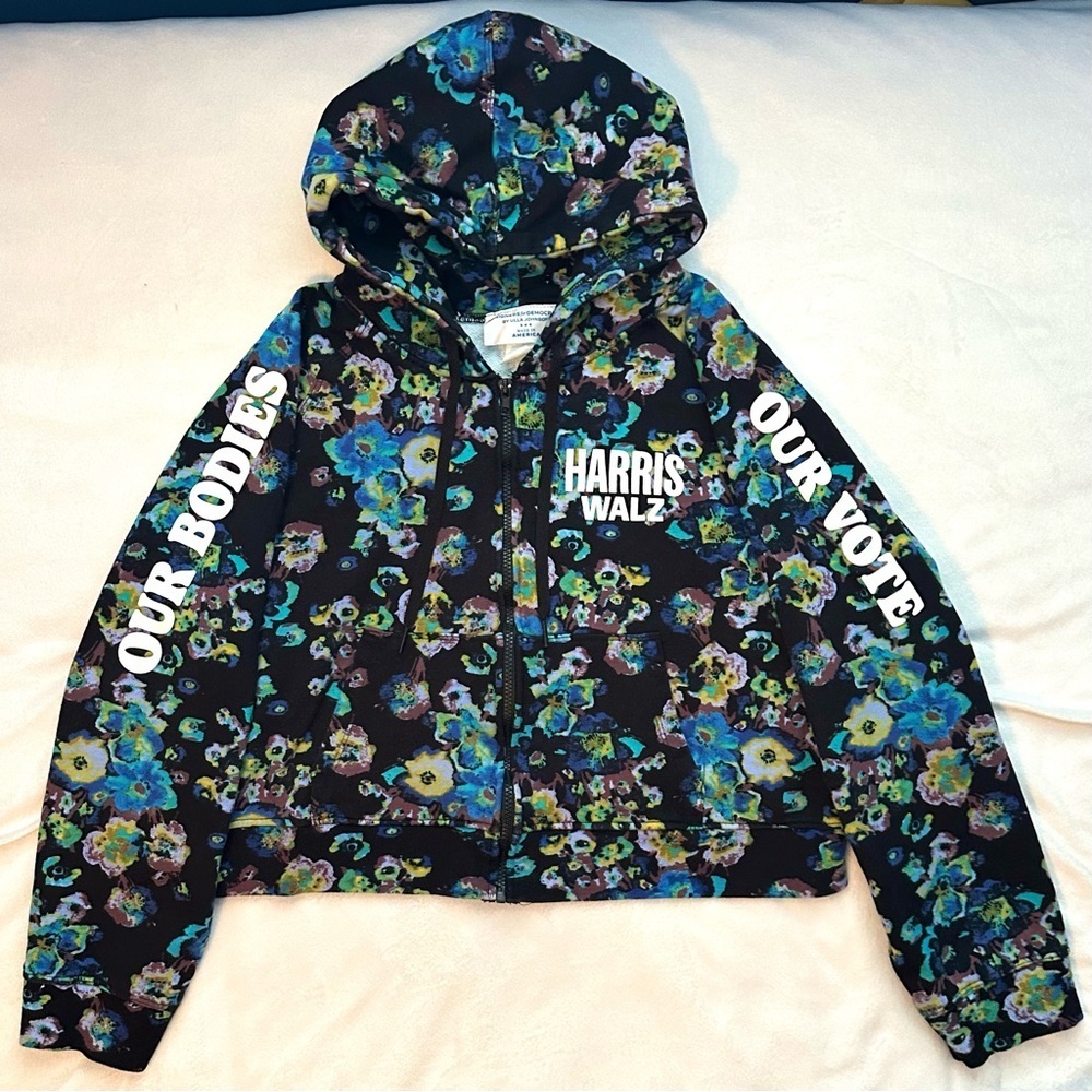 Ulla Johnson Harris Walz Our Bodies Our Vote Crop Hoodie XL Designers Democracy